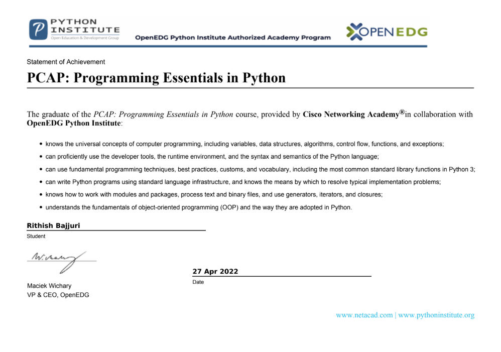 Python PCAP Certificate